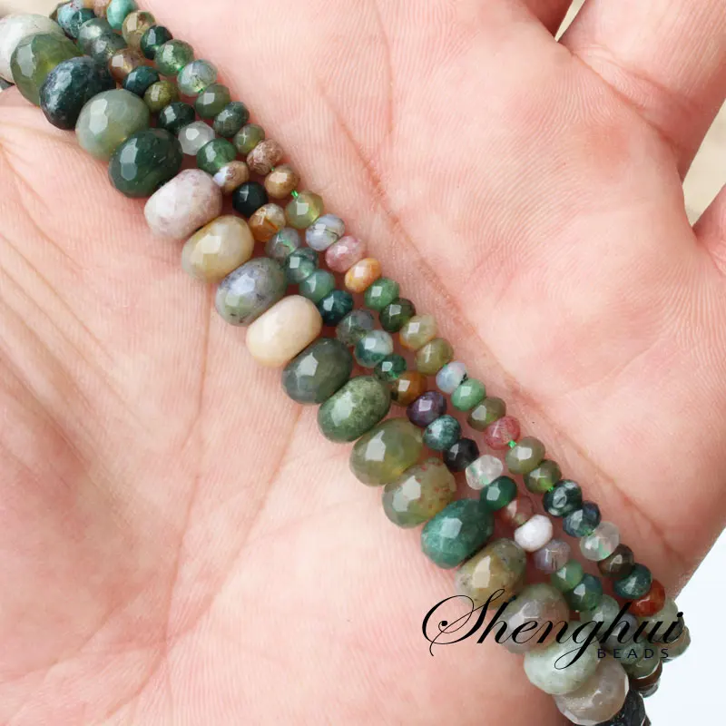 

Mini.order is $7!2x4mm 4x6mm 5x8mm Natural Faceted India Agates Stone Rondelle Abacus DIY Loose Beads 15"