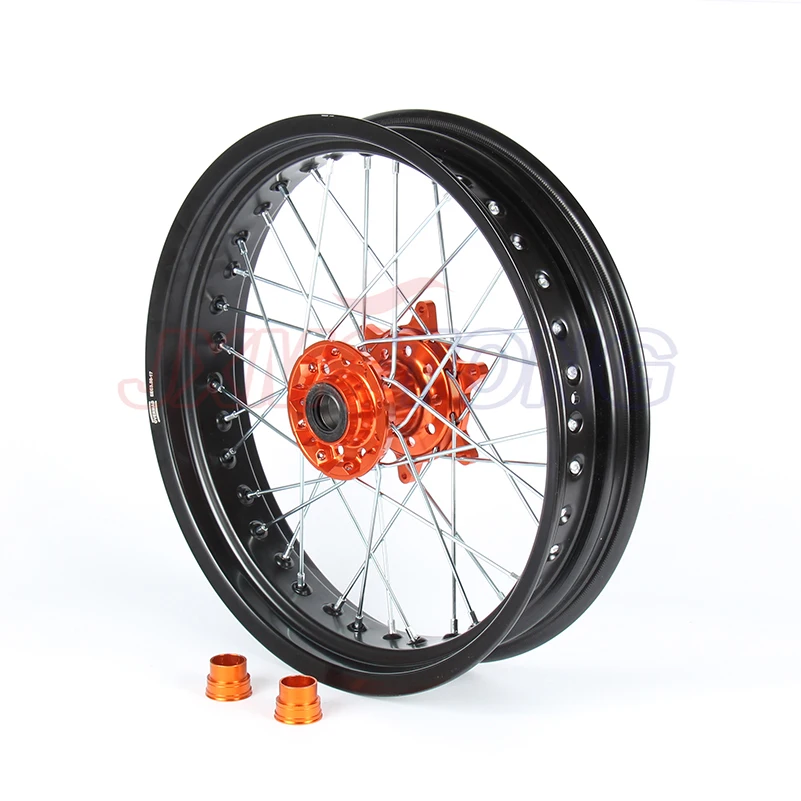 3,5/5,0*1" Supermotard колеса для KTM SXF EXC-R XC-F SX EXC 300 450 125 250 350 530 2003- 2008 2007 оранжевый концентратор черная оправа