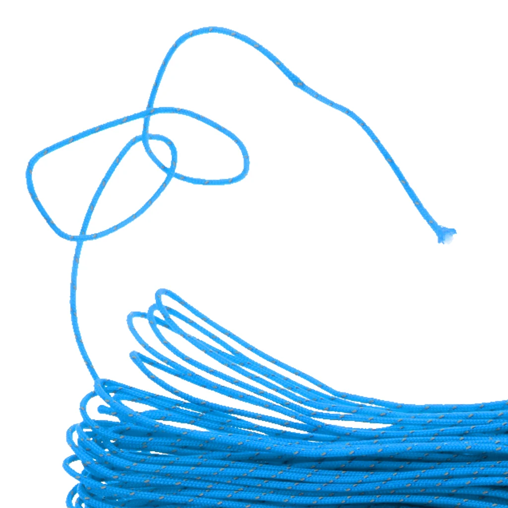 20M 1.8MM Camping Tent Awning Reflective Guyline Rope Runners Cord - Blue