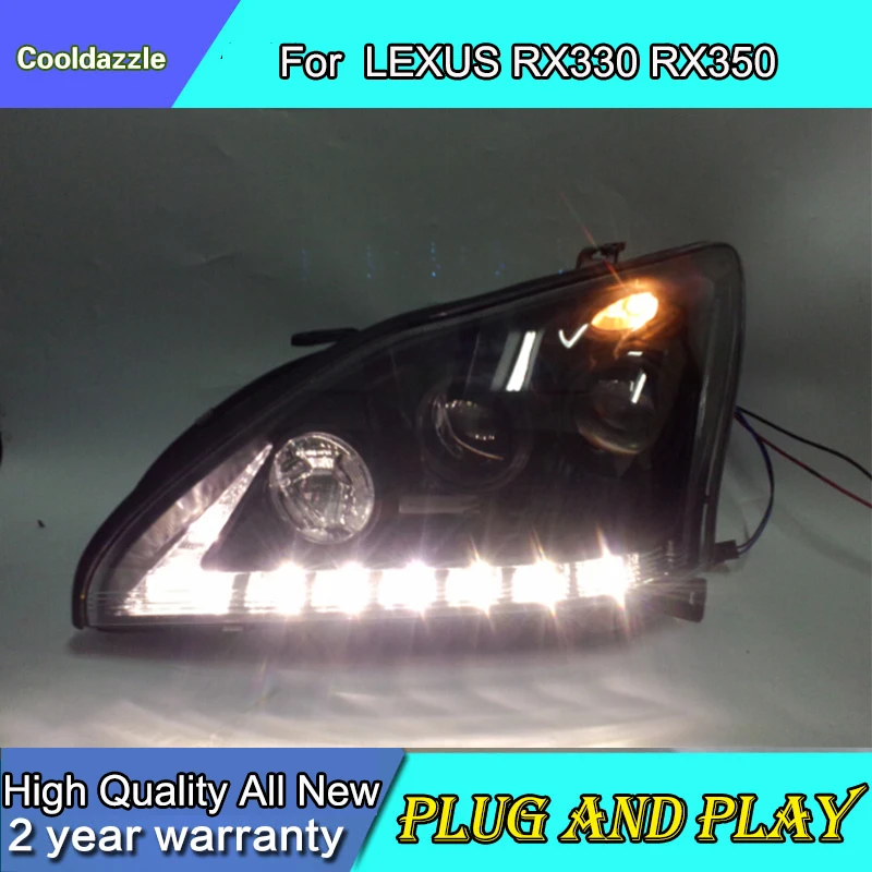 

Car Styling Case 2004-2009 Year For Lexus RX330 RX350 LED Headlights Head Lamps Black Housing Tuning Case Xenon Bulb All New
