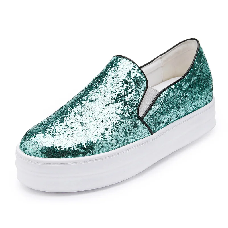New Fall Fashion Glitter Style Hot font b Women b font Casual Shoes Shiny Gold Sliver