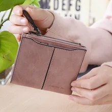 Женские Зажимы для денег из искусственной кожи для студентов мини короткий кошелек модный маленький кошелек женский многофункциональный Женский кошелек на молнии