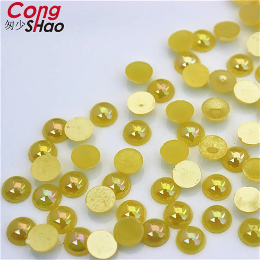 Cong Shao, 300 шт, 6 мм, AB, цветные, сделай сам, 3D, для маникюра, Типсы, круглые акриловые стразы, плоские с оборота, не исправляют ногти, ремесло, украшение ZZ588