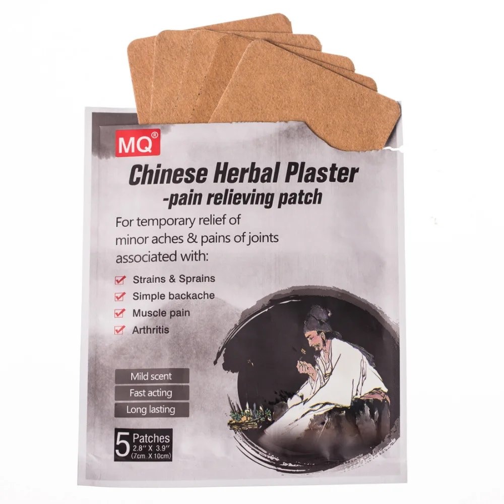 

50Pieces/10 Bags Chinese Herbal Adhesive Plaster Osteoarthritis Leg/Back Pain Relief 7x10cm Porous Knee Joint Pain Relief Patch