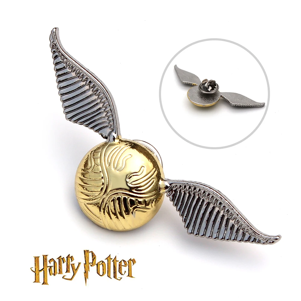 

New Harri Potter Harry For HP Metal The Deathly Hallows GOLDEN SNITCH Badge Pin Brooch Chestpin Costume Originality Gift