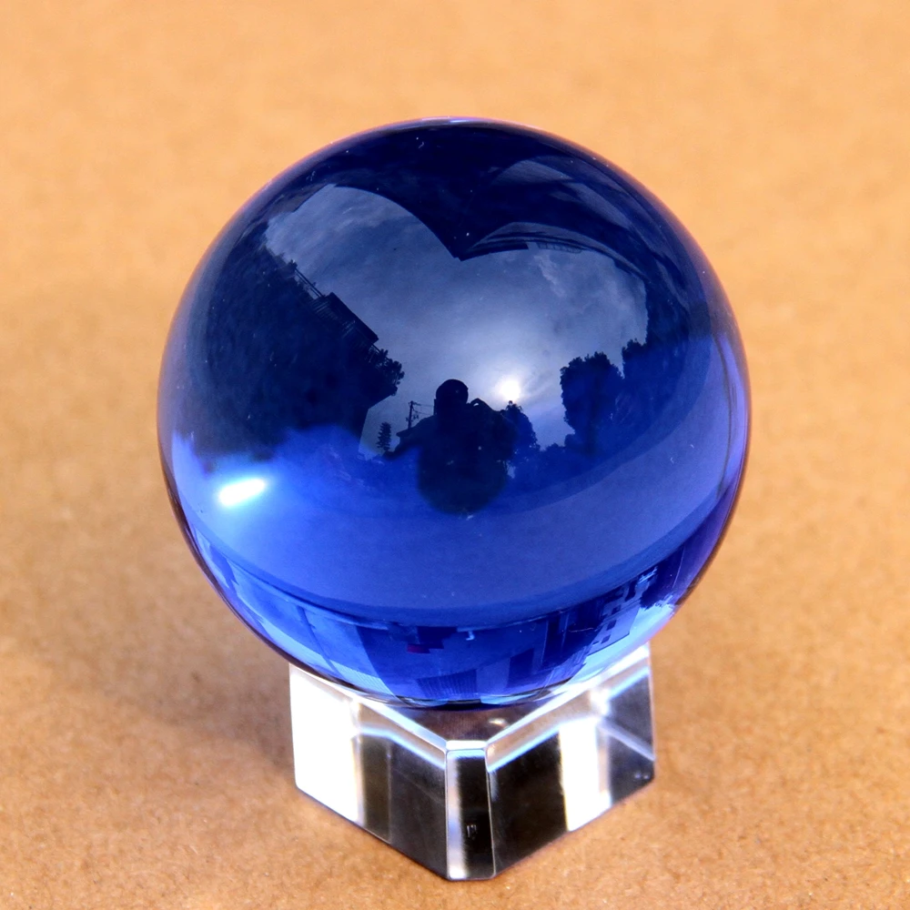

2pcs/lot 50mm Acid Blue Crystal Sphere Good Luck Bal With Removed Base Crystal Fengshui Ball Crystal Sphere For New Home Decor