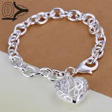 Новое поступление с серебряным покрытием браслет, свадебные украшения Интимные аксессуары, модные серебристые стереоскопический сердце Браслеты браслет