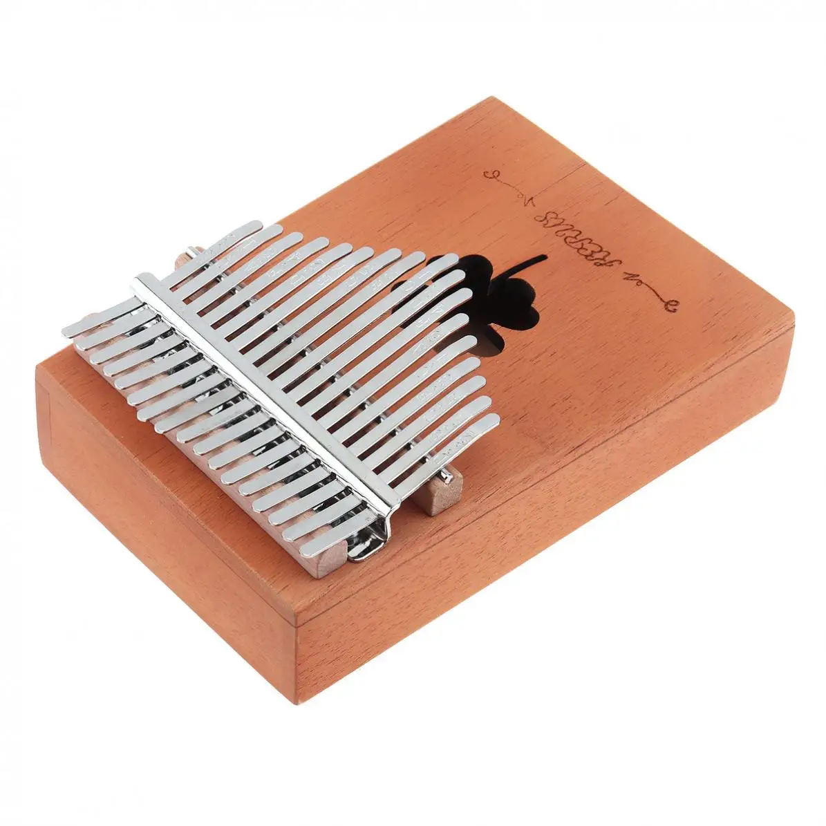 Teclas com Placa Única de Mogno Grama da Sorte Buraco de Som Piano de Dedo Instrumento de Teclado Kalimba de 17 Mbira Mini - Image 3