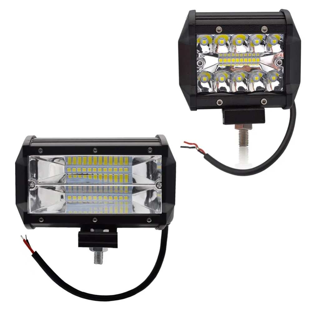Safego 4 5 Inch 60W 72W LED Work Light Bar 12V Spot Flood Chips Offroad 4x4
