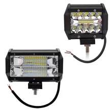 Safego 4 5 Inch 60W 72W LED Work Light Bar 12V Spot Flood Chips Offroad 4x4