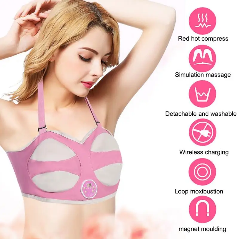 

Electric Breast Enhancer Bra Infrared Heating Chest Frequency Vibration Massager Stimulator Beauty Breast Enlargement Machine
