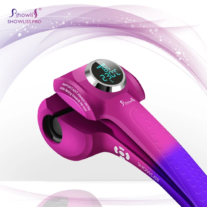 

2016 New Rainbow LCD Display Showliss Ceramic Electric Hair Curler Automatic Hair Curl Roller Curling Wand GMR1