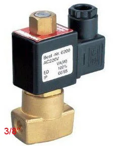 3/" нормально разомкнутый 2/2 способ водные магистрали из Желтой меди с электромагнитный клапан DC12V, DC24V, AC110V или AC220V модель 2W025-10-NO