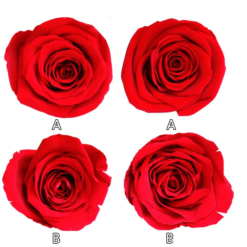 Online Preserved Rose Flowers Immortal Rose 4 5CM Diameter Mothers Day DIY Wedding Eternal Life Flower Material Gift 8pcs Box Level B