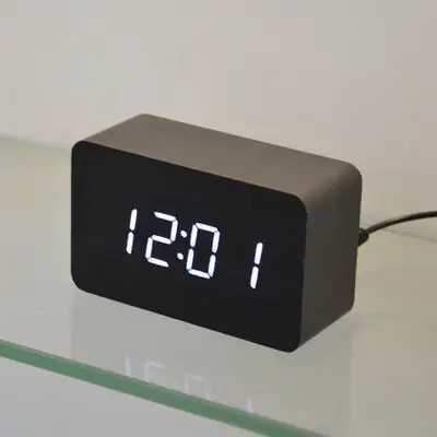 FiBiSonic современный светодиодный будильники со звуком Управление, Настольный Многофункциональный Температура светодиодный цифровые настольные часы - Цвет: black white