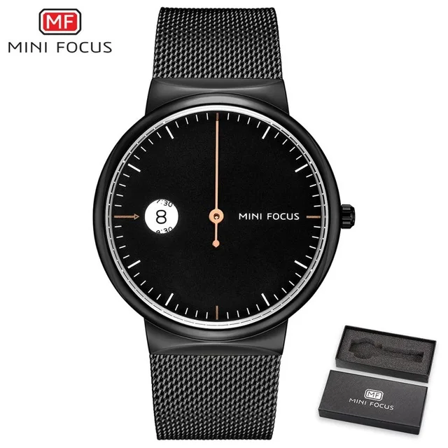 

Fashion Top Brand Mens Watches MINI FOCUS 2018 New Business Casual Quartz Watch Stainless Steel Mesh Clock Relogio Masculino
