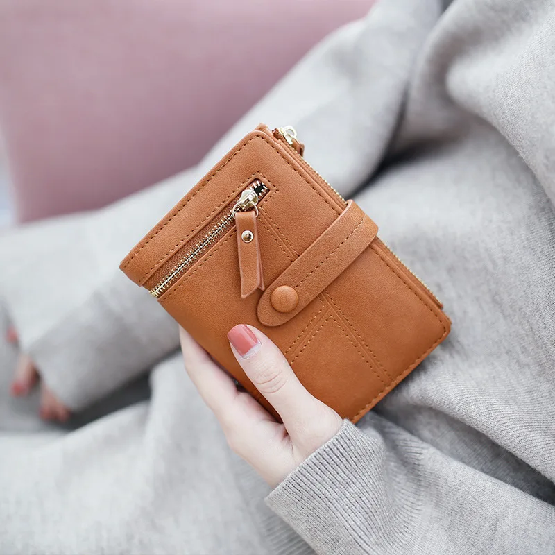

women wallet 2018 luxury brand short two fold Leather Female Wallet High Quality short Coin Purse Card Holder designer purse new