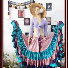 Атласная шелковая пушистая Ming Go танец живота 4 слоя 20 Расширительная юбка 9EX41