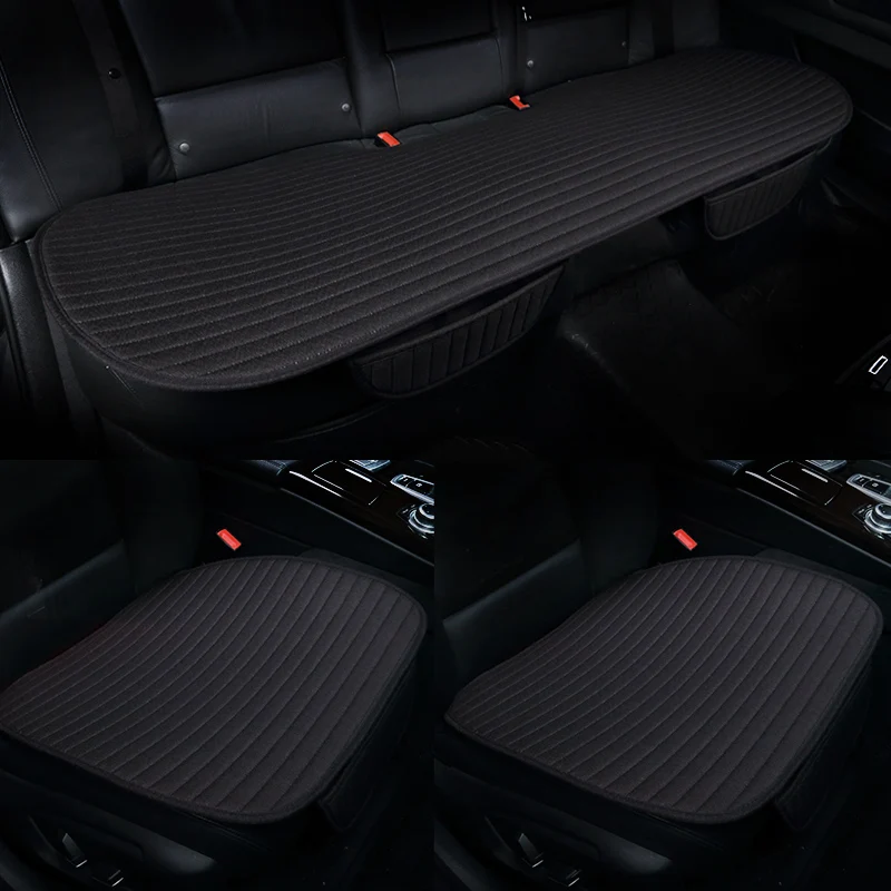 

Linen car seat cushion four seasons general slip-resistant single piece set small three pieces summer seat cushion