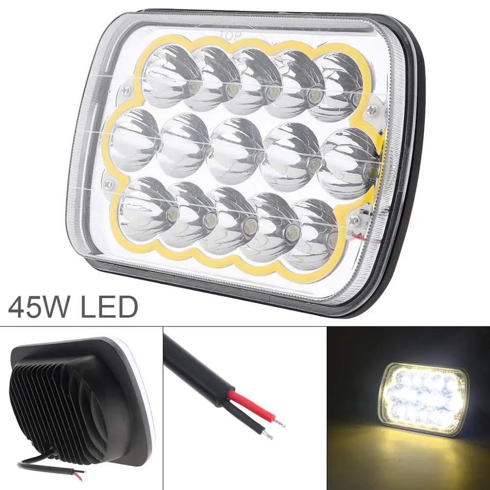 

Universal 5 X 7 Inch 45W 8000LM 6000K Waterproof Led Work Light for Off-Road Suv Boat 4X4 Jeep JK 4Wd Truck 12V-24V Car Auto