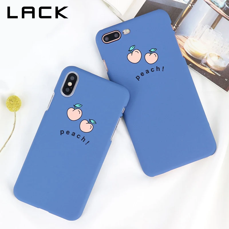 

LACK Hard PC Matte Phone Case For iphone XS Max XR X 7 6 6S 8 Plus Cover Fashion Lovely Cartoon Fruit Peach Painted Cases Coque