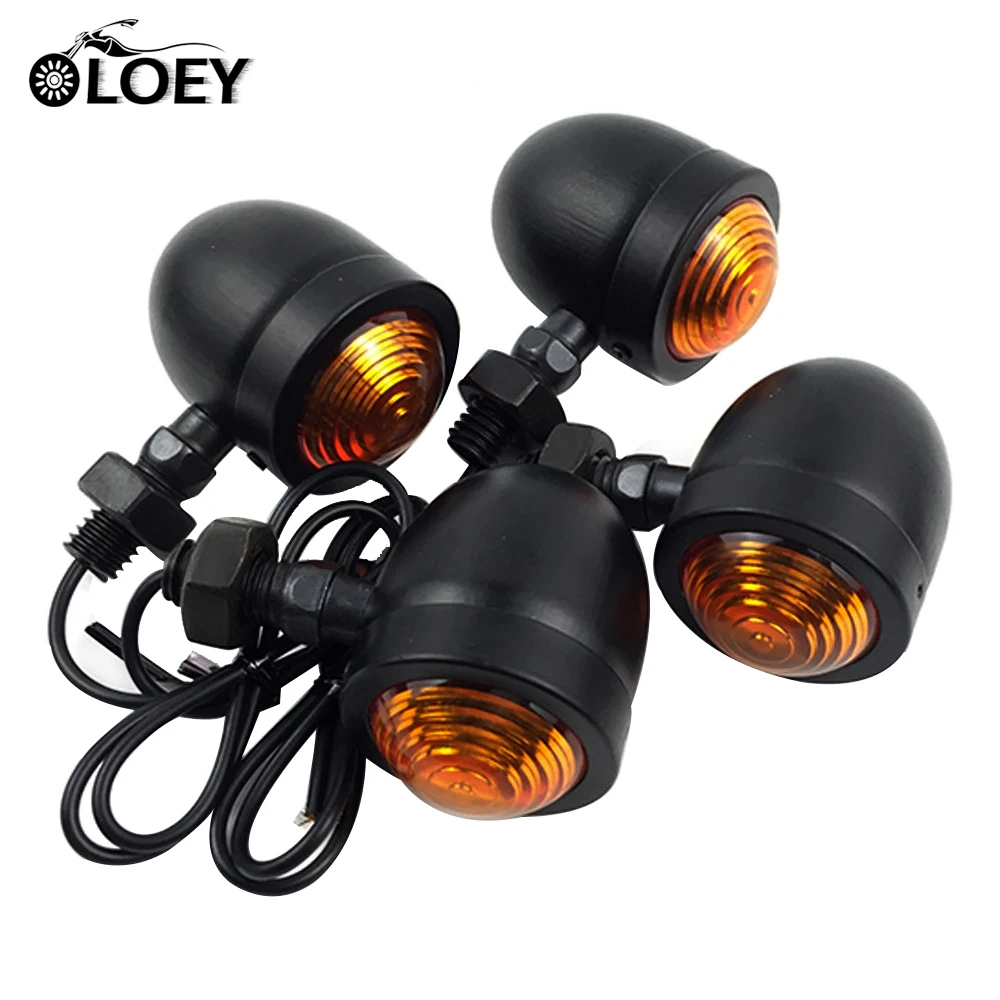 4pcs Motorcycle Turn Signal Bullet LED Indicator Light Amber Moto Blinker Lights font b Lamp b