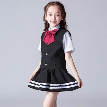 

School Striped Shirt Girls & Boys Clothes Set School Chorus Stage Uniform Clothes for 3 4 6 8 10 12 14 16 17 Years Old RKS194025