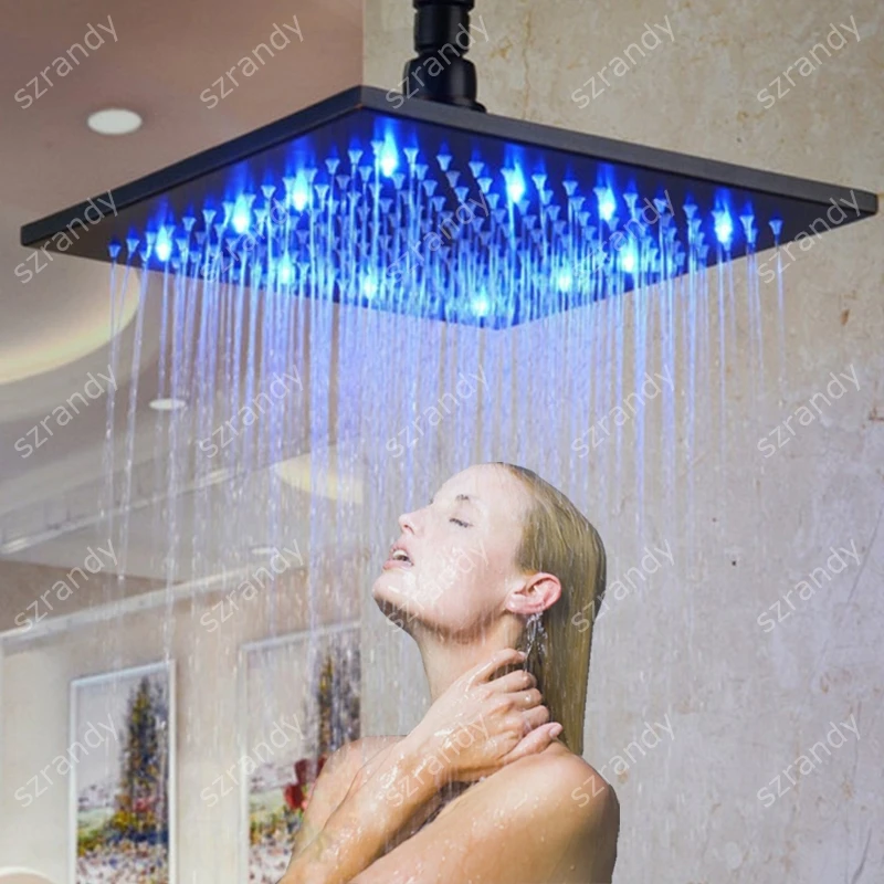 

Blue single color Round glass 10 Inch LED Top Overhead Showers