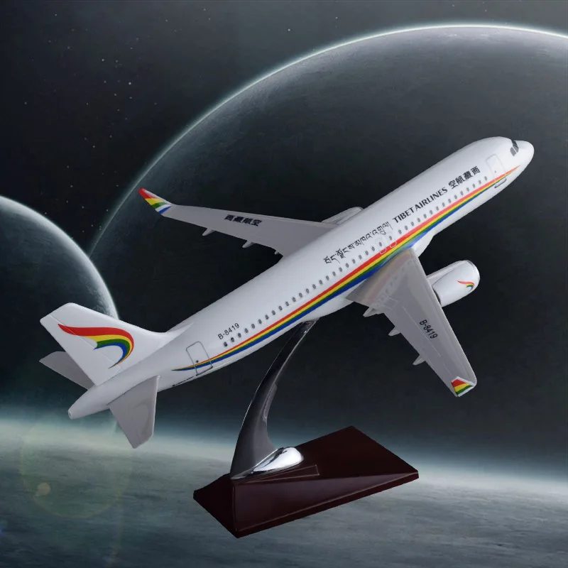37cm A320 Airbus Tibet Airways Airplane Model Resin Aircraft Tibet Plane Aviation Model Collection A320 Plane Airways Model Toys