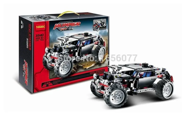 

Decool 3340 High Tech Cruiser Transport Hummer SUV Racing Car Model 470pcs/set Building Block kits toys for children Christmas