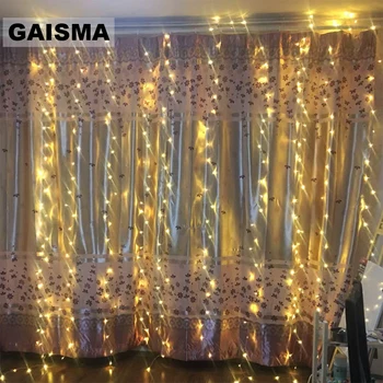 

4X3/8X3/10x3M LED Curtain Lights Garland Christmas Decoration For Party Home New Year Wedding Lights Holiday Lighting Indoor