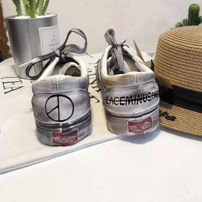 Blanc 2 La Harajuku Ulzzang Faire Le À Étudiant Corée Main Plat Sales Chaussures Zhilong Toile 1 Peint Quan Vieux Rétro FzHTW