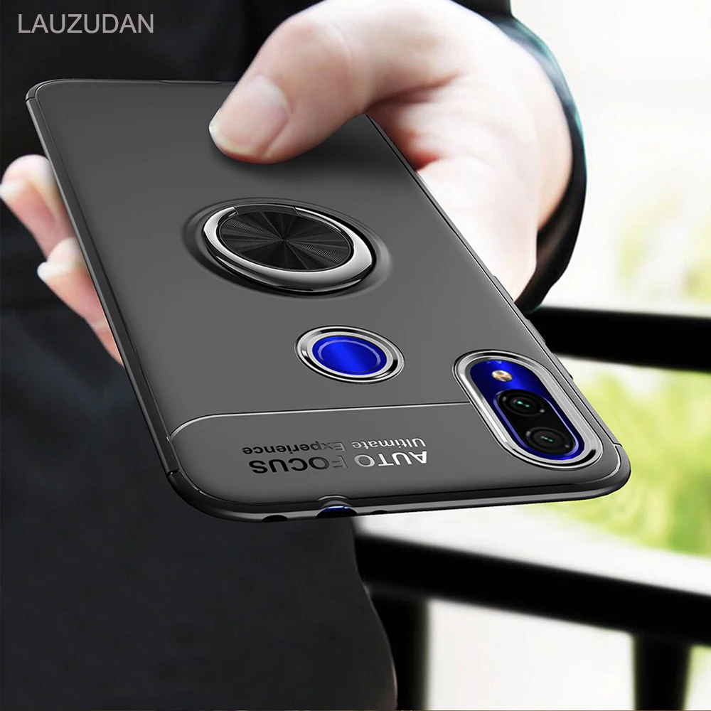 GKK Finger Ring Case For Redmi note 7 Pro Magnetic Bracket Soft Silicone TPU Ultra-thin Full Protection Cover Coque Fundas |