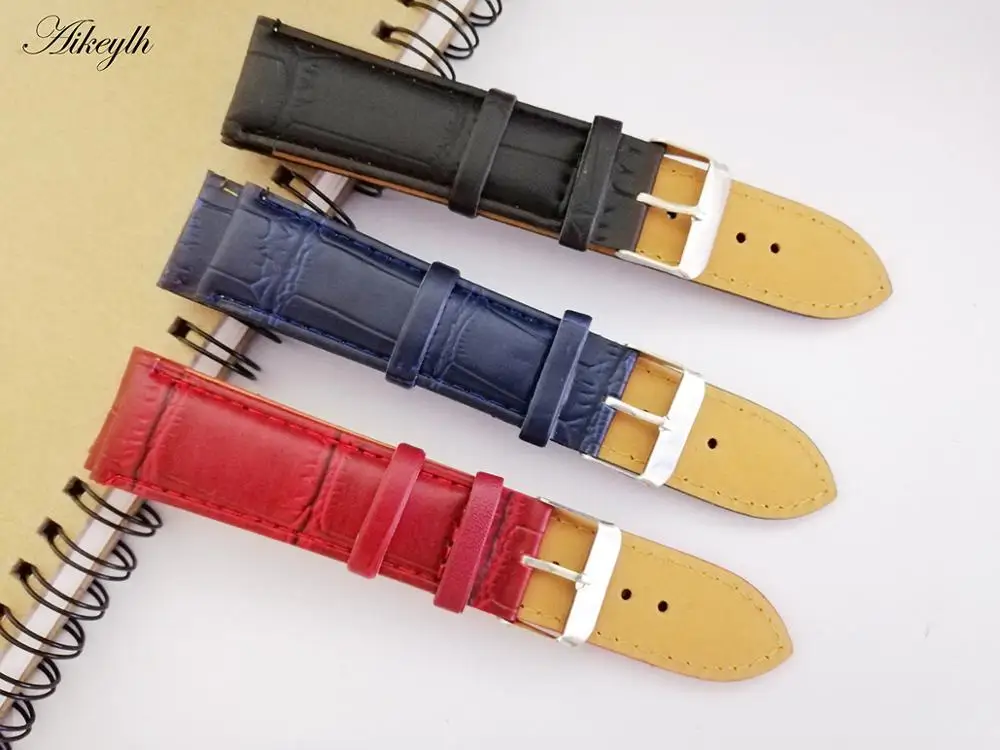

Aikeylh Watchband 3 colors genuine leather watch strap 22mm fasion business watchbands strap for hours