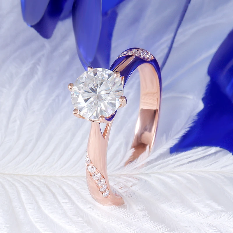 rose gold moissanite emgagement ring (2)