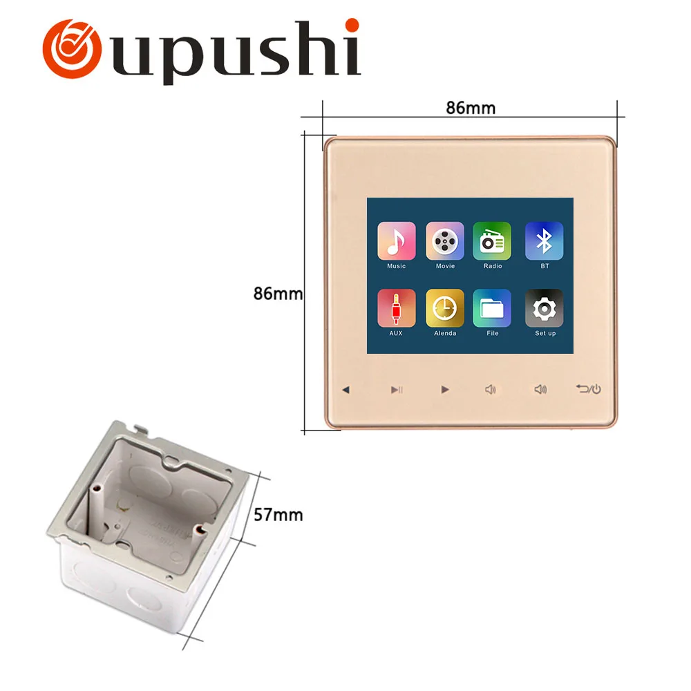 OUPUSHI A3 Wall home theater mini system wall amplifier with Bluetooth SD USB socket OUPUSHI A3 Wall home theater mini system wall amplifier with Bluetooth SD USB socket