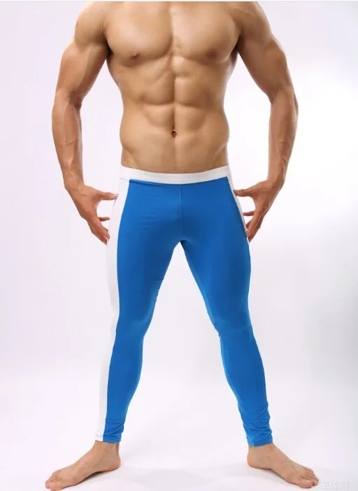 Brave person мужские фитнес бегун спортивные брюки компрессионные длинные Легинсы леггинсы мужские s штаны для бодибилдинга - Цвет: Небесно-голубой