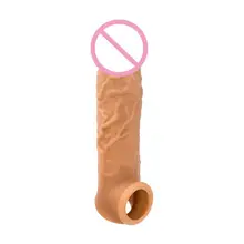 Reusable Condom Penis Sleeve Sex Toys for Men Realistico Dildo Penis Extender Enlargement