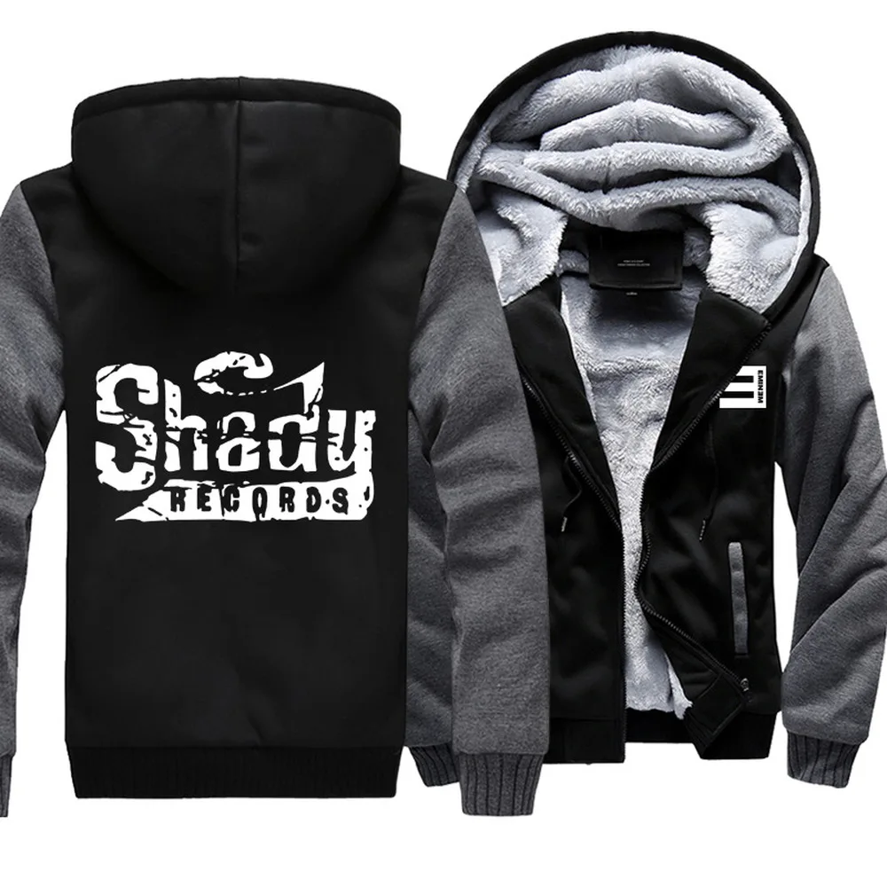 Eminem Thicken Hoodie Shady Records Warm Coat Hoodie Winter Fleece ...