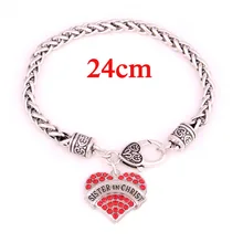 Sisters In Christ Bracelet And Get Free Shipping On Aliexpress 24cm Sister In Christ Pave Heart Charm Bracelet China
