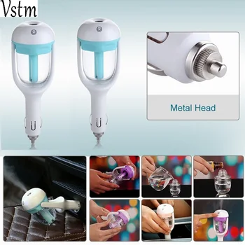 

Sales Mini Portable Car Humidifier DC 12V Air Purifier Auto Mist Maker Aroma Sprayer Fogger Steam Essential Oil Diffuser