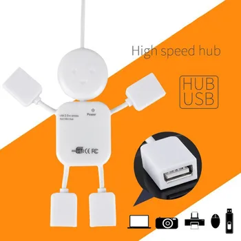 

Creative Human type Micro USB Hub 2.0 Multi USB Port 4 Ports Hub USB High Speed Hab USB Splitter for PC Computer Accessories