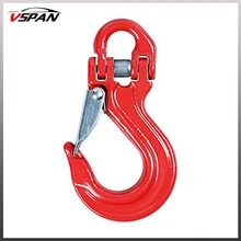 Красный полузвенящий скобы безопасности защелка поворотный трос лебедки крюк 4X4 применение внедорожный комплект восстановления крюк Буксировочный Кран Подъемник 4x4 внедорожный