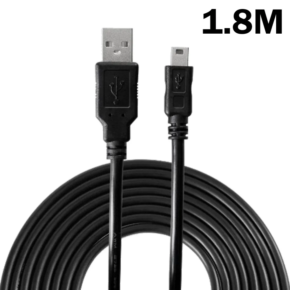 

FOR 1.8m 5.9 Feet Braided black Mini USB Cable for PS3 Wireless Dualshock Controllers FOR Sony For PlayStation 3 Controller