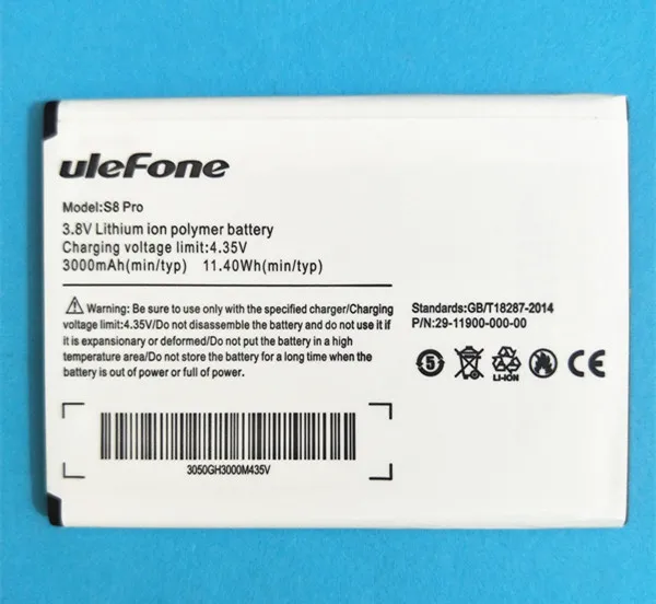AZK мобильный телефон аккумулятор для Ulefone S8 Pro 3000 мач 5 3 дюйма MTK6737
