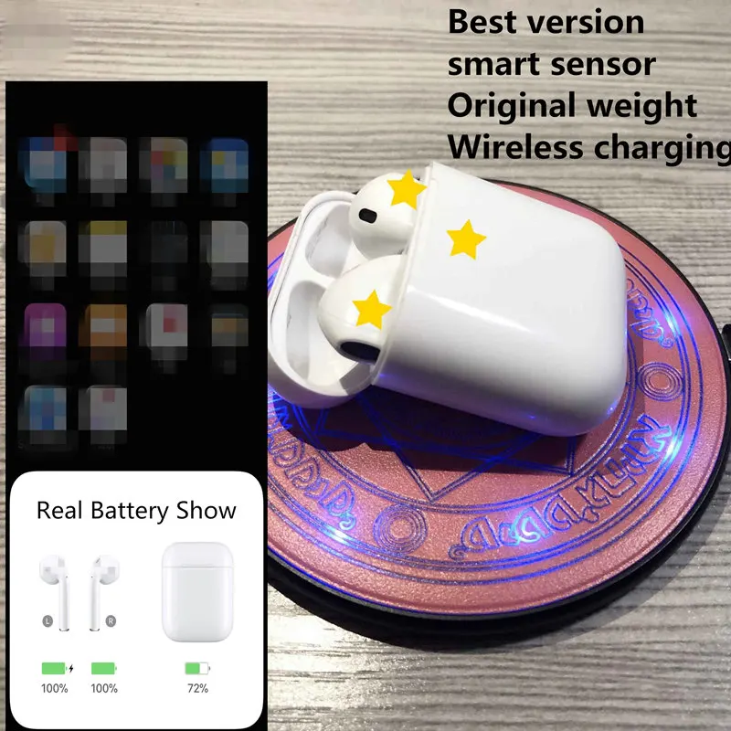 Cena Wysoka marka jakości 2 z inteligentnym czujnikiem i etui z funkcją ładowania bezprzewodowe słuchawki z bluetooth słuchawka stereo dla IOS najlepsza jakość