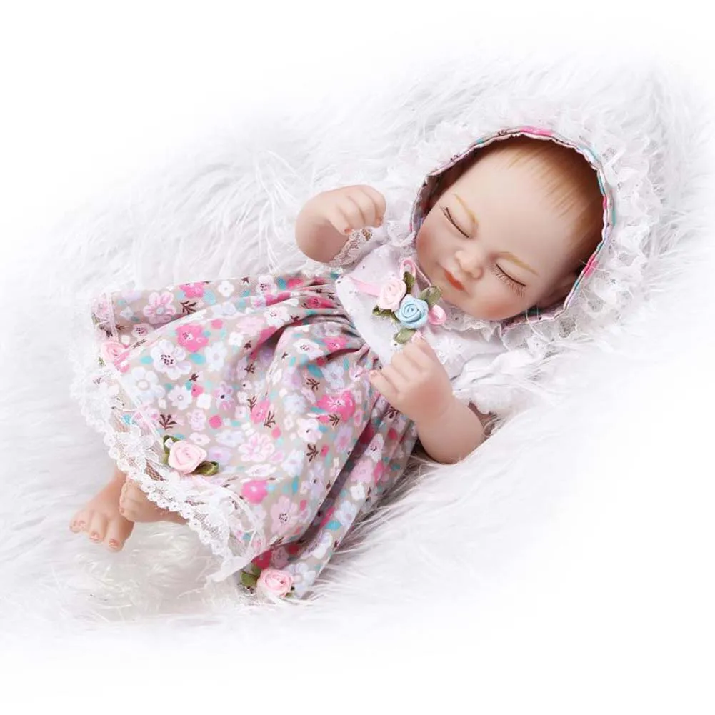 

NPK Reborn Baby Doll 26cm Silicone 3D Lifelike Cute Jointed Toy Kids Children Birthday Gift M09