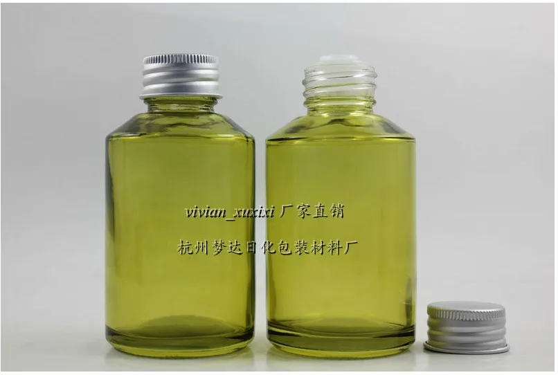 50pcs 125ml round light green lotion bottle with silver screw cap