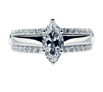 

Amazing Marquis Style 3CT Sterling Gold 14Karat Fine Diamond Anniversary Ring For Women Great Quality Last Forever