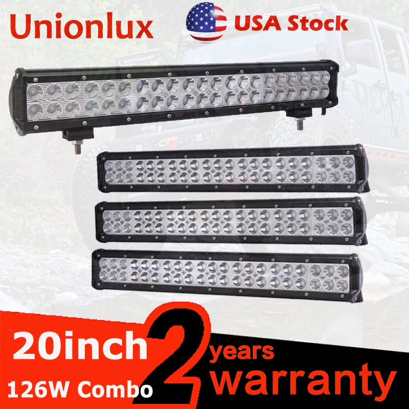 

Auto 20inch 126w LED Light Bar Working Lamp Spot Flood Combo Beam Straight Car LED Light Bar Offroad 4x4 Driving Lamp